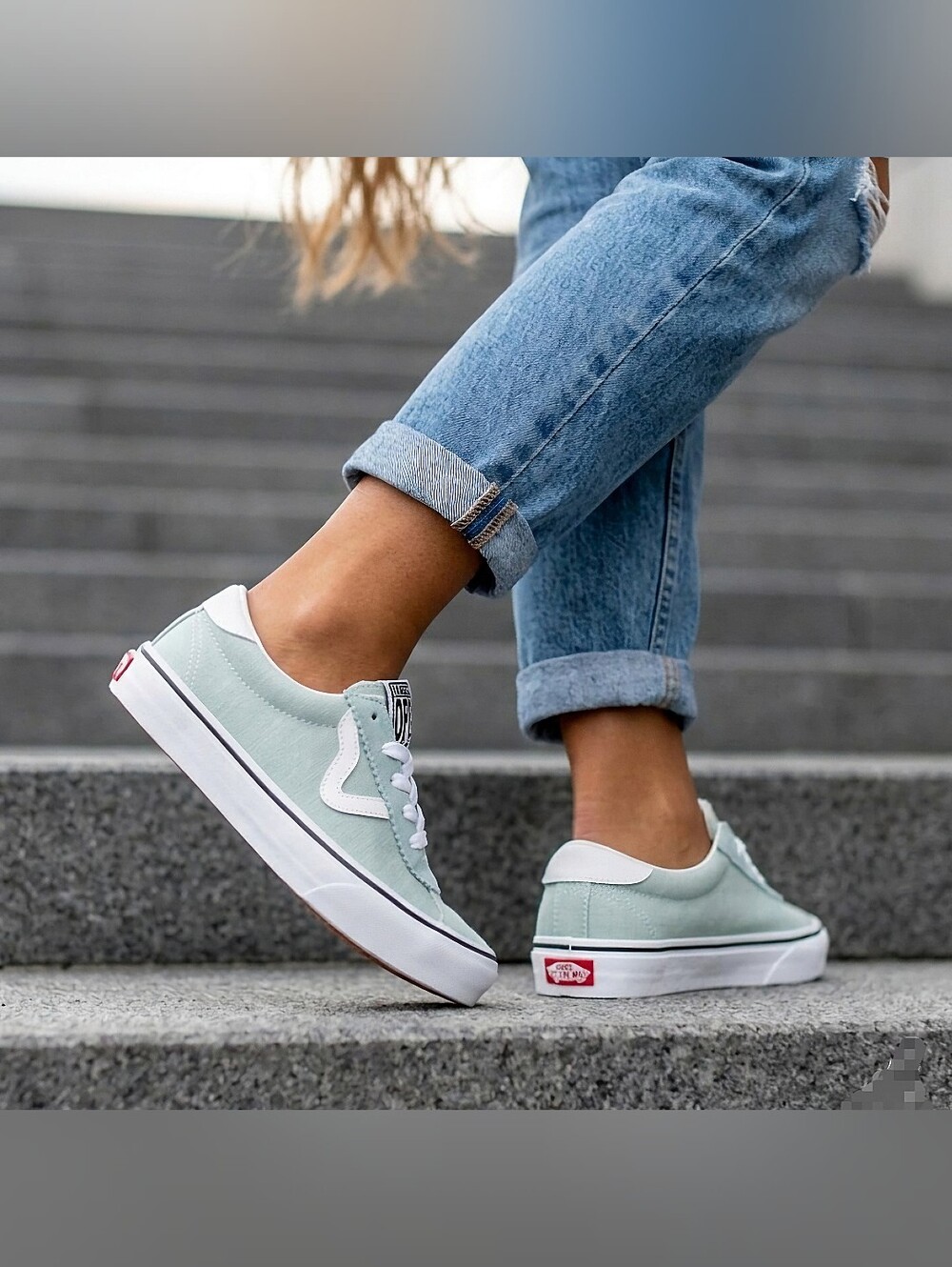 Vans Sport Denim Low Womens Size 5.5 Light Blue Skate Shoes